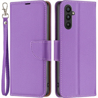 Pattintható tok a Samsung Galaxy A34 5G, Wallet Litchi Magnet, lila