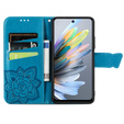 Pattintható tok a Motorola Moto G15 / Motorola Moto G15 Power, Butterfly, kék