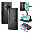 Pattintható tok a Honor Magic 7 Lite, Wallet Zipper Pocket, fekete