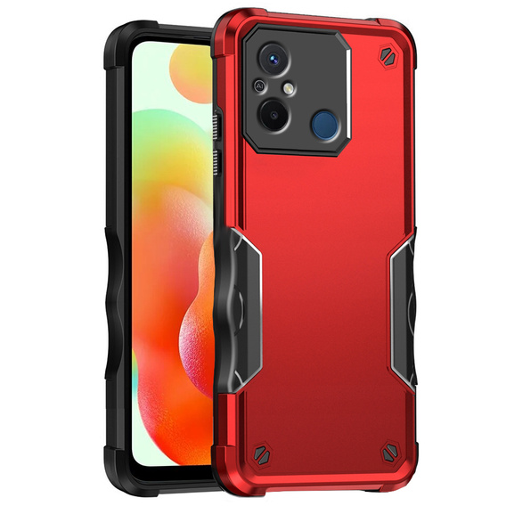 Páncélozott tok a Xiaomi Redmi 12C, Dual-Layer, piros