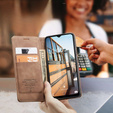 CASEME tok Samsung Galaxy M33 5G, Leather Wallet Case, barna