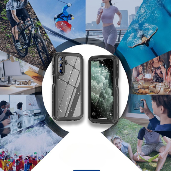 IP68 vízálló tok Samsung Galaxy A15 5G, Redpepper, fekete