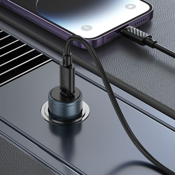 Hoco Z57 USB-C QC3.0 PD 30 W autós töltő + USB-C–Lightning kábel