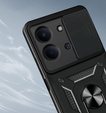 Páncélozott tok Xiaomi Redmi 15C 4G/LTE, kameravédelemmel, állvánnyal, fekete