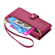 Pattintható tok a Samsung Galaxy S25, Wallet Zipper Pocket, piros