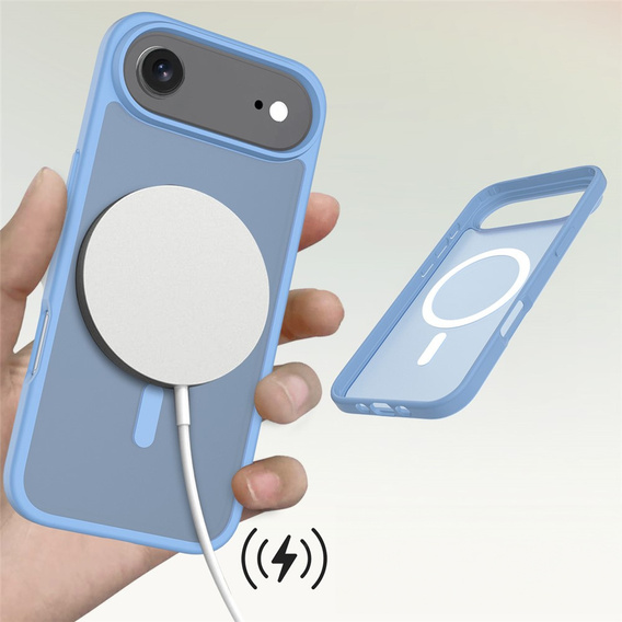 Matt tok iPhone Air készülékhez, MagSafe-hoz, áttetsző kék