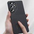 BENKS Kevlar tok Samsung Galaxy S25 Ultra, MagSafe, Carbon Fiber, fekete