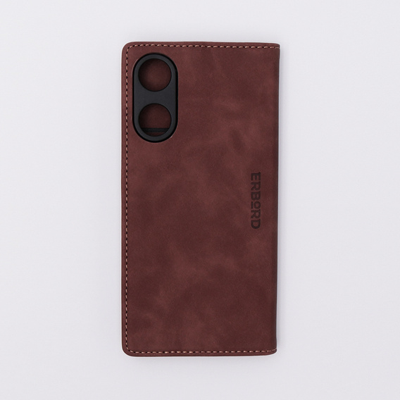Telefontok a Oppo A78 5G, ERBORD Vintage, pénztárca patenttal, kávé