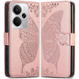 Pattintható tok a Realme 14 5G / Realme 14T 5G, Butterfly, rózsaszín rose gold