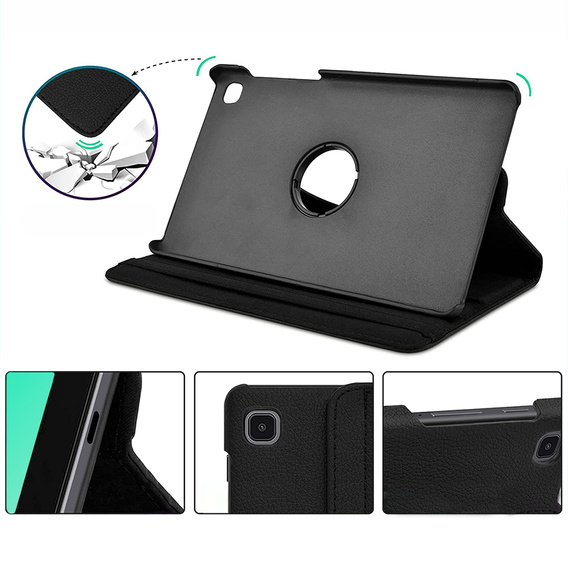 Tok Samsung Galaxy Tab A7 Lite 8.7 T220 / T225 TB330FU 10.95", forgatható 360, fekete