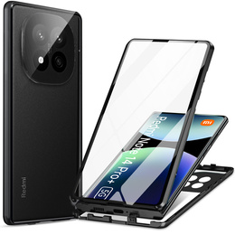 Tok Xiaomi Redmi Note 14 Pro+, Magnetic Dual Glass, fekete