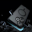 Tok Xiaomi Redmi 13 4G-hoz, MagSafe, ERBORD Matt Case, fekete + képernyőüveg