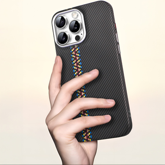 Tok iPhone 15 Pro, Carbon Fiber MagSafe, fekete