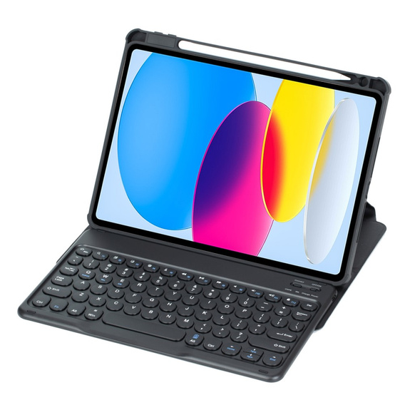Billentyűzet tok iPad 11" 2025 A16 (11 gen.) / iPad 10.9" 2022 (10 gen.), Rotary 360° Leather, fekete
