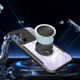 Tok Xiaomi Poco M7 Pro 5G, mágneses lemezzel, átlátszó / fekete