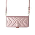 Tok patenttal a Samsung Galaxy S25 Edge-hez, Crossbody Leather Wallet, rózsaszín