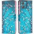 Pattintható tok a Motorola Edge 40 Neo, Wallet, sakura, kék