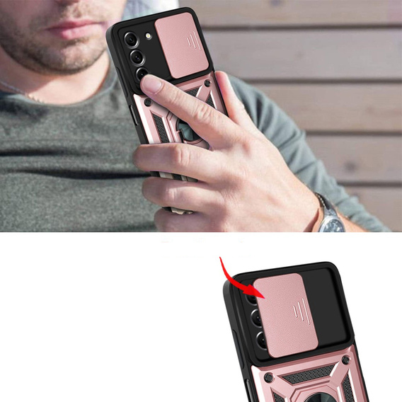 Telefontok a Samsung Galaxy S21 FE, CamShield Slide, rózsaszín rose gold