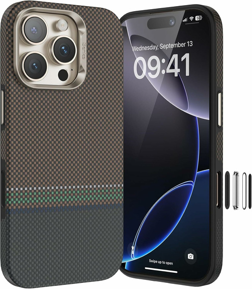 BENKS Kevlar Magnetic Armor Pro Prestige 600D Y065 tok MagSafe aktív gombbal az iPhone 16 Pro készülékhez