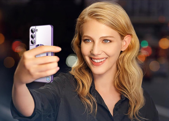 Tok Samsung Galaxy S22-hoz, Electro MagSafe, lila + üveg a képernyőhöz