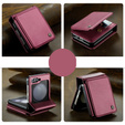 CASEME flip tok Samsung Galaxy Z Flip5 5G, Litchi Wallet, piros