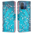 Pattintható tok a Xiaomi Redmi 12C, Wallet, sakura, kék