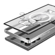 Kameravédő tok Samsung Galaxy S22 Ultra, CamShield MagSafe, átlátszó / ezüst