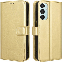 Pattintható tok a Samsung Galaxy M15 5G, Crazy Horse Wallet, arany