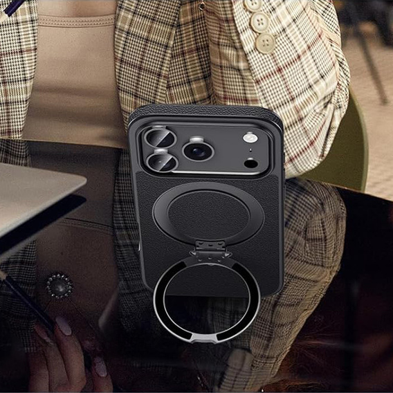 Bőr tok MagSafe állvánnyal iPhone 17 Pro Max készülékhez