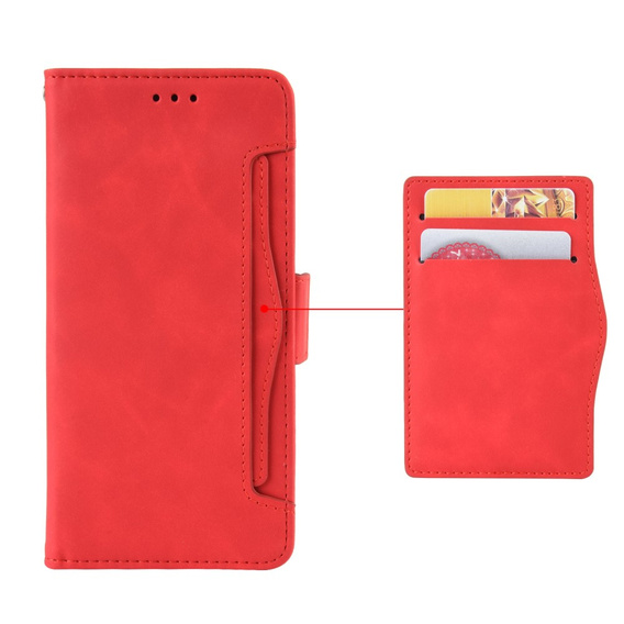 Pattintható tok a Realme GT 2 / Realme GT Neo 2, Card Slot, piros