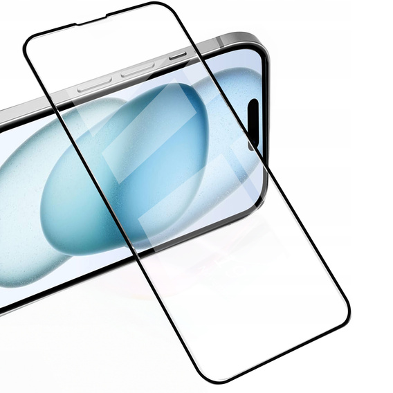 2x edzett üveg a iPhone 15, ERBORD 3D teljes képernyő