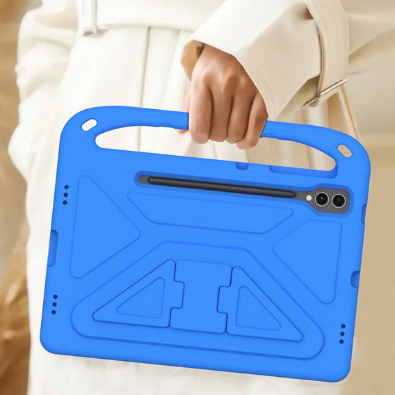 Gyermek tok Samsung Galaxy Tab S9 FE+, Gyermek tok fogantyúval, kék