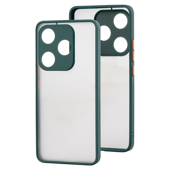 Szilikon tok Xiaomi Poco F6, kamera védelemmel, átlátszó / zöld