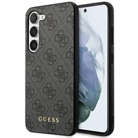 GUESS Telefontok a Samsung Galaxy S24+ Plus, 4G Metal Gold Logo, szürke