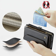 Tok CASEME Samsung Galaxy A56 5G, RFID Leather Wallet, vállpánttal, fekete