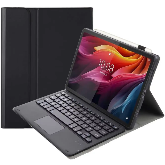 Tok + billentyűzet Lenovo Tab K11 Plus, Leather Pen Slot TouchPad, fekete