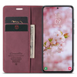 CASEME tok Samsung Galaxy S22 5G, Leather Wallet Case, piros