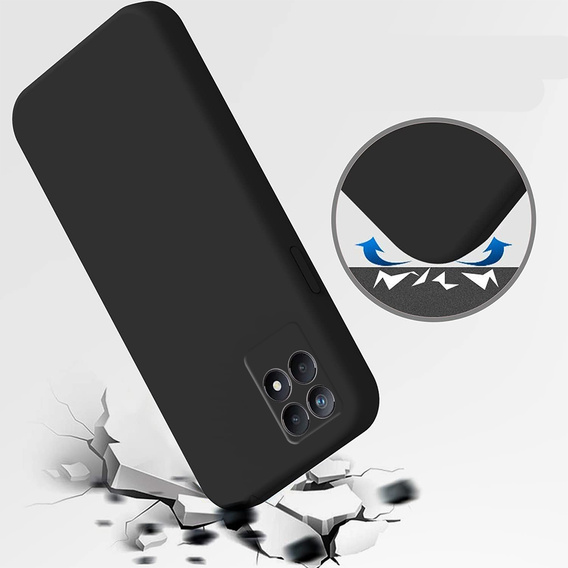 Telefontok a Realme 8i, Silicone Lite, fekete
