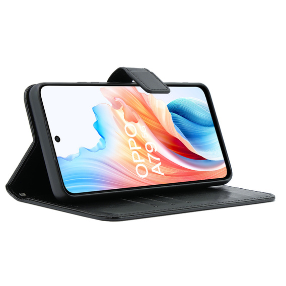 Pattintható tok a Oppo A79 5G, Crazy Horse Wallet, fekete