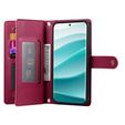 Pattintható tok a Xiaomi Redmi Note 14 Pro 5G / Poco X7 5G, Wallet Zipper Pocket, piros