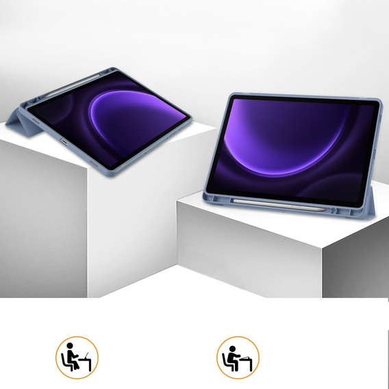 Tok Samsung Galaxy Tab S10 Lite / S10 FE / S9 FE, Smartcase tolltartóval, lila