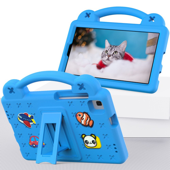 Gyermek tok Samsung Galaxy Tab A7 Lite 8.7 T220/T225, Cute Patterns, állvánnyal, kék