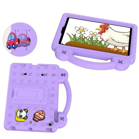 Gyermek tok iPad mini 7.9" 2019/2015/2014/2013/2012 (5/4/3/2/1 gen.), Cute Patterns, állvánnyal, lila
