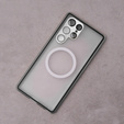 Magnetic Dual Glass MagSafe tok Samsung Galaxy S22 Ultra, ezüst