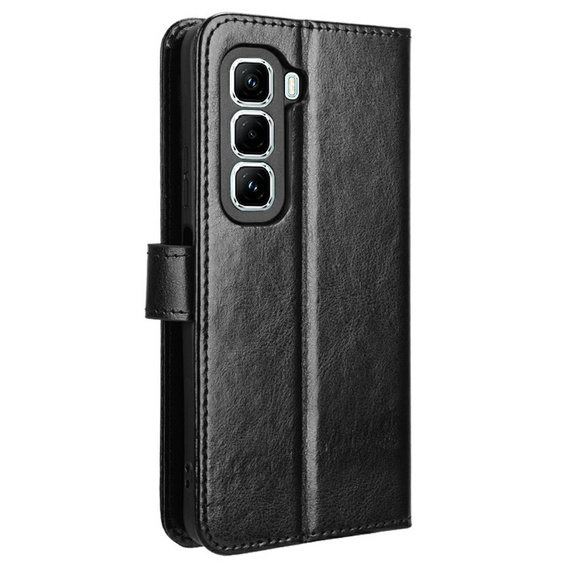 Pattintható tok a Infinix Hot 50 Pro+ 4G, Crazy Horse Wallet, fekete