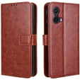 Pattintható tok a Motorola Moto G85, Crazy Horse Wallet, barna