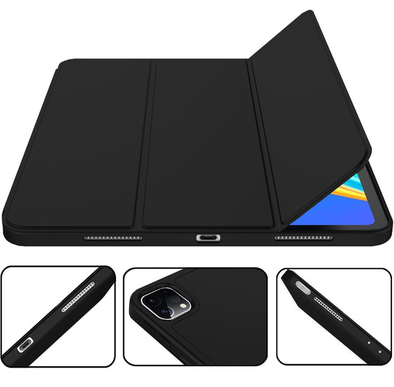 Tok iPad Pro 12.9" 2022/2021/2020 (6/5/4 gen.), Smart Pencil, tolltartóval, fekete