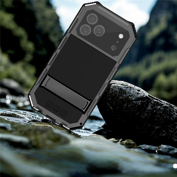 R-JUST páncélozott tok állvánnyal iPhone 17 Pro-hoz