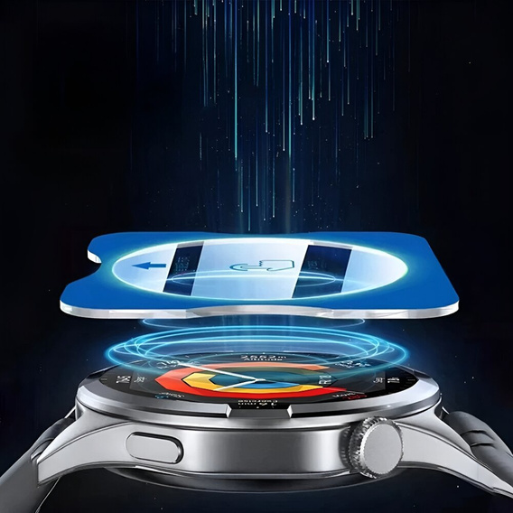 2x ERBORD edzett üveg a Huawei Watch GT 5 46mm-es órájához, rögzítőkerettel