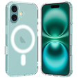 MagSafe mágneses tok iPhone 16 Plus-hoz, ERBORD CrystalMag, átlátszó + képernyőüveg